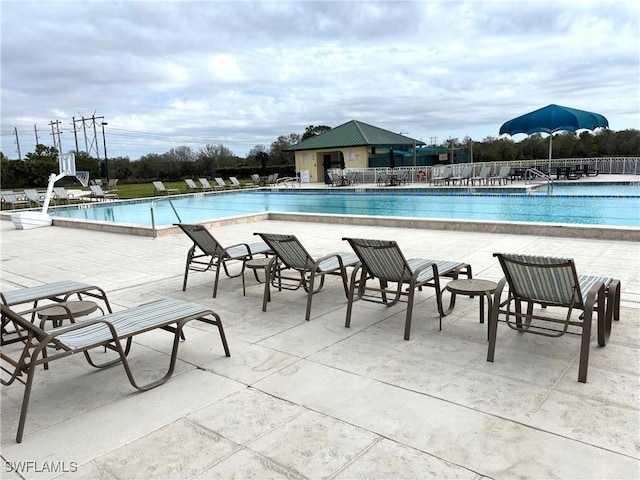 view of pool with a patio