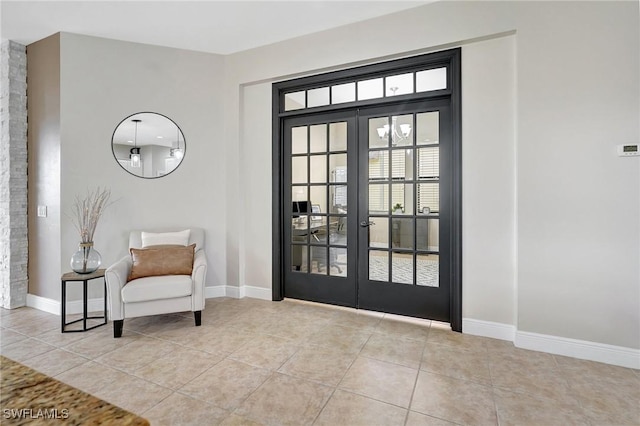 interior space featuring french doors