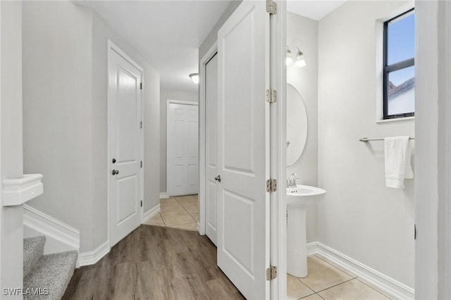 bathroom with tile patterned flooring