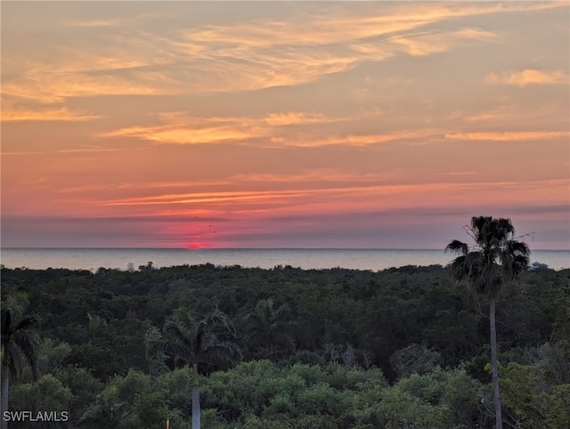 view of landscape with a water view