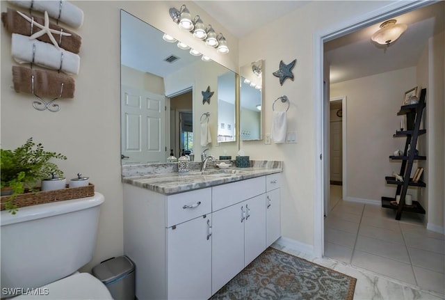 bathroom featuring toilet and vanity