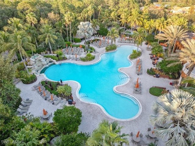 pool featuring a patio area