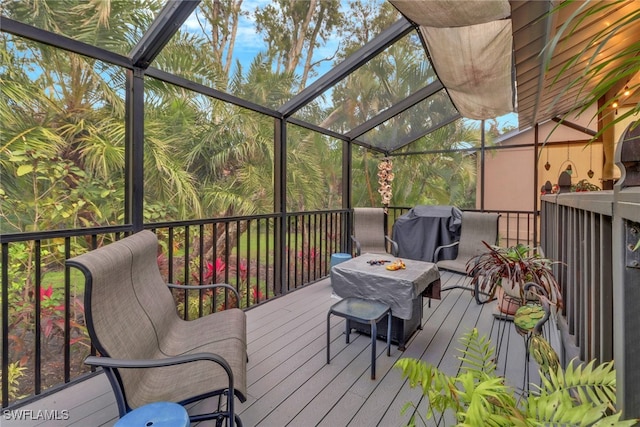 view of sunroom