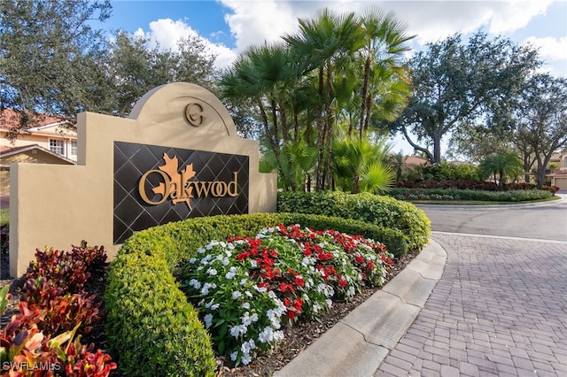 view of community sign