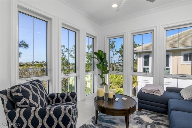 sunroom / solarium featuring a wealth of natural light