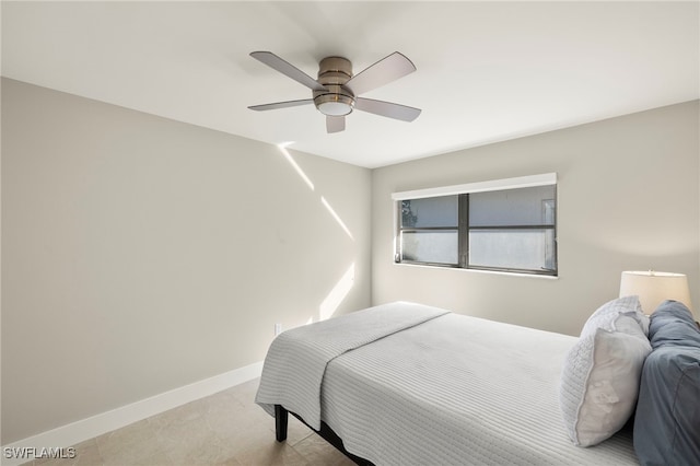 bedroom featuring ceiling fan