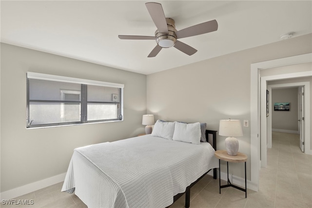 bedroom with ceiling fan