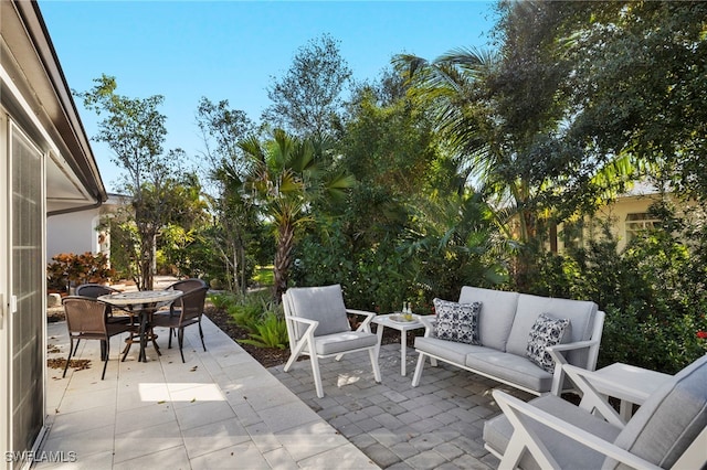 view of patio with an outdoor living space