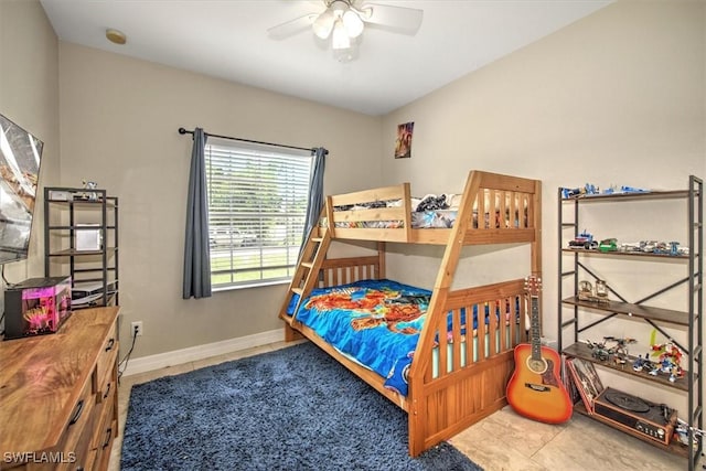 bedroom featuring ceiling fan