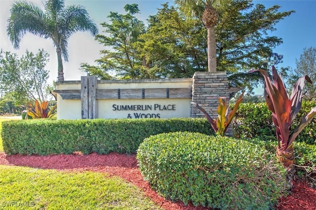 view of community sign