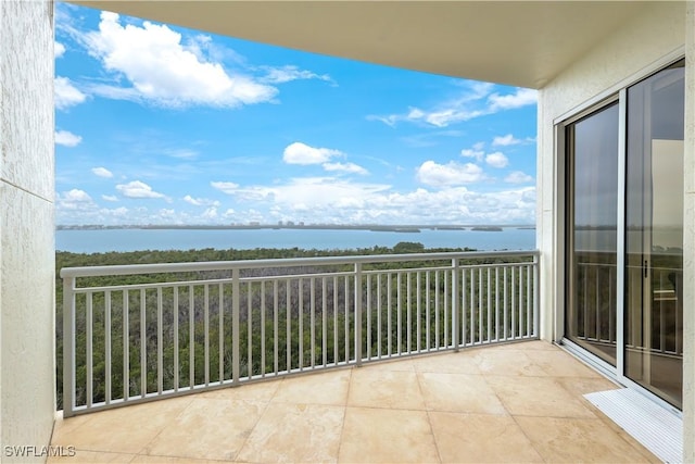 balcony with a water view