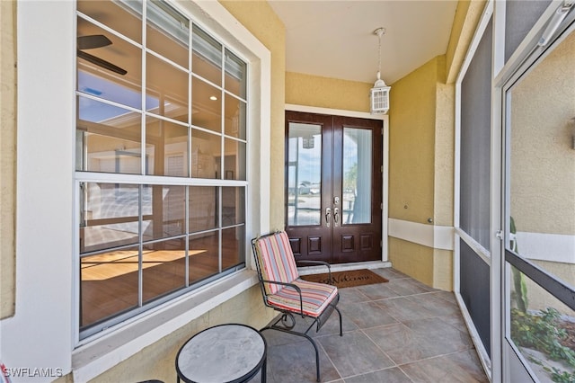 entrance to property featuring french doors