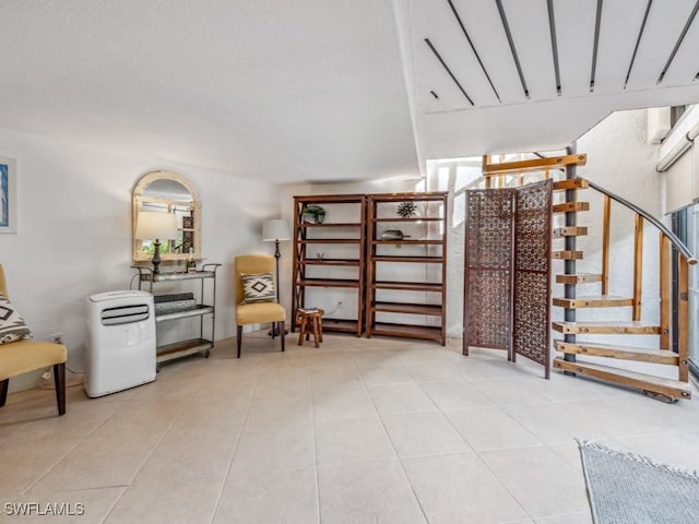 interior space with light tile patterned flooring