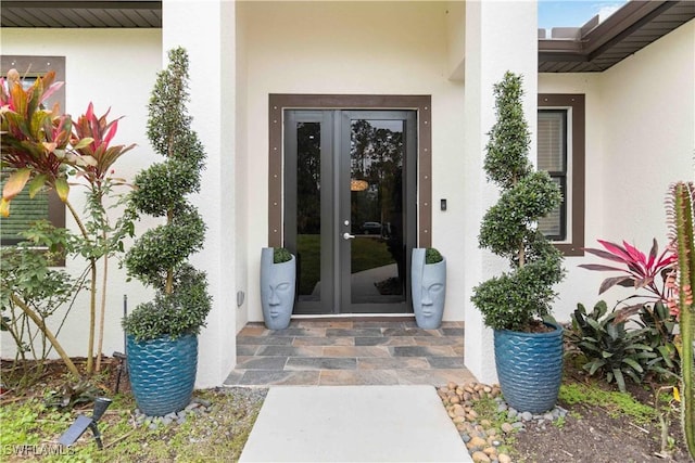 entrance to property with french doors