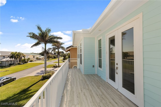 balcony with french doors