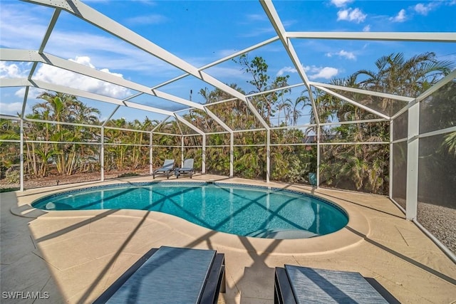 pool featuring a patio and a lanai