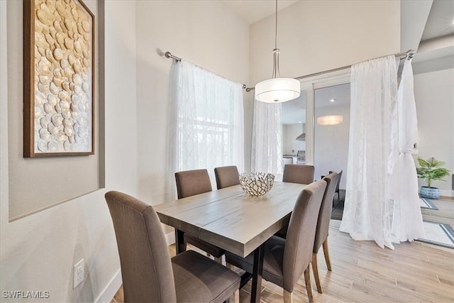 dining room featuring light hardwood / wood-style floors