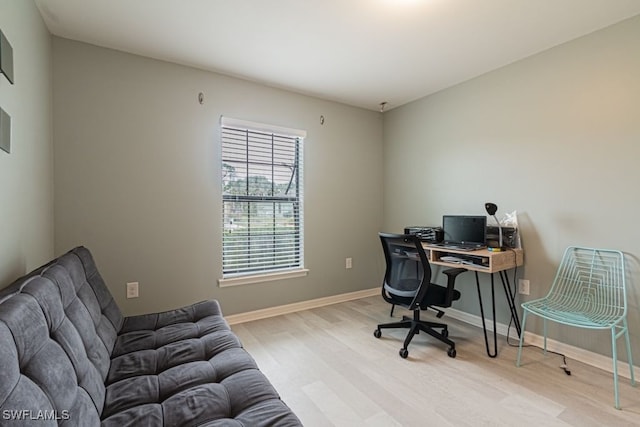 office area featuring light wood-type flooring