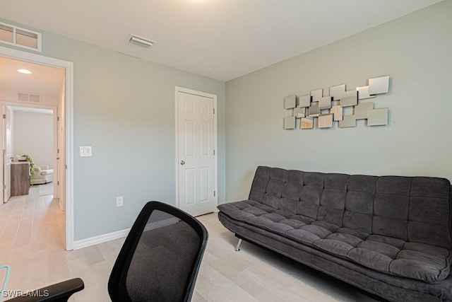 interior space with light hardwood / wood-style flooring