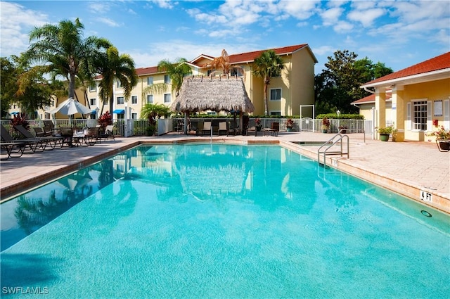 view of pool featuring a patio area