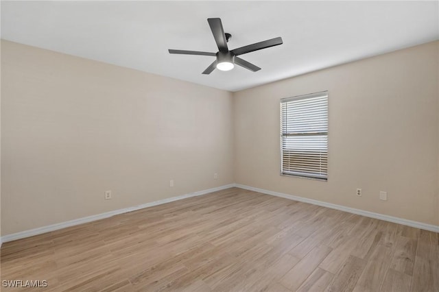 empty room with light wood-type flooring