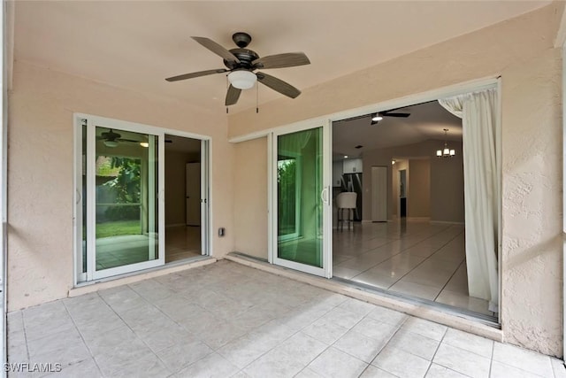 view of patio / terrace with ceiling fan