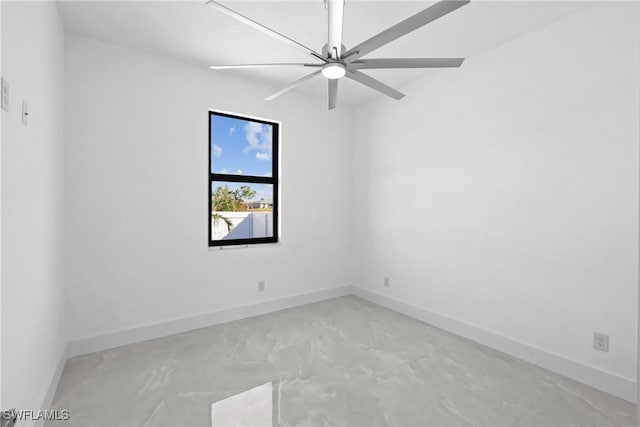 unfurnished room with ceiling fan