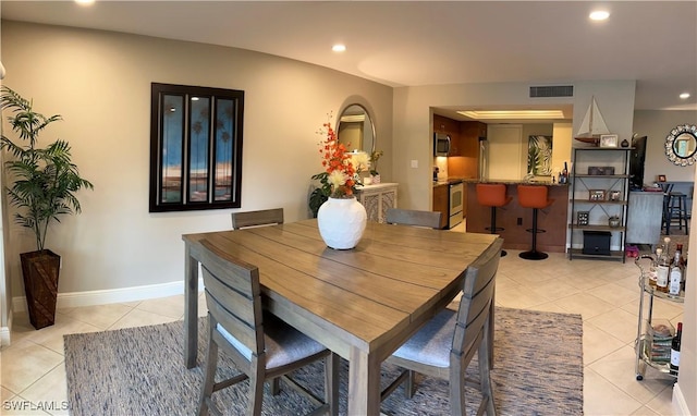 view of tiled dining area