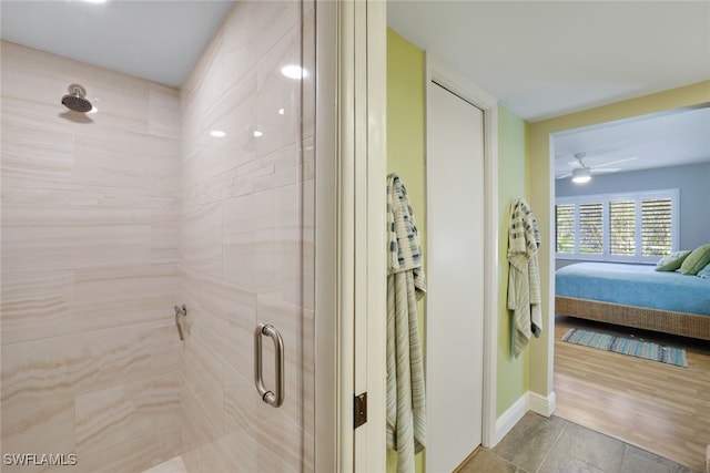 bathroom with an enclosed shower