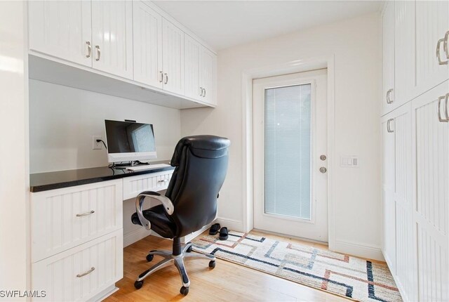 office featuring light hardwood / wood-style floors