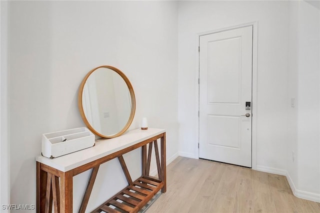 foyer entrance featuring light hardwood / wood-style floors