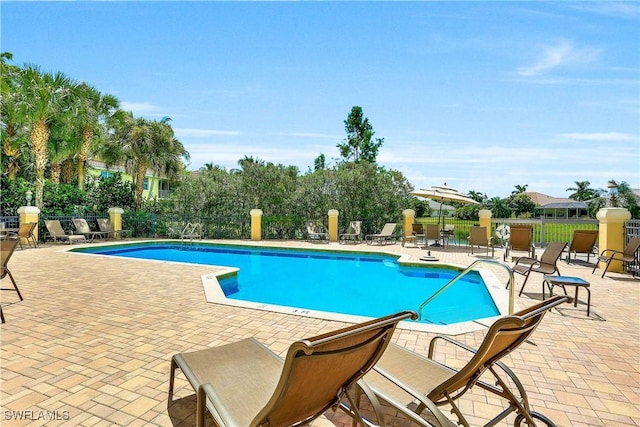 view of pool with a patio area