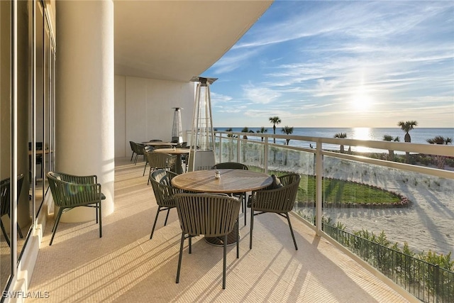 balcony with a water view