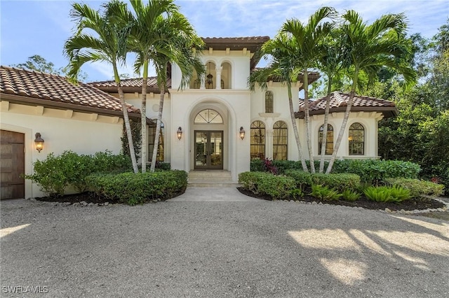 view of front of property featuring french doors