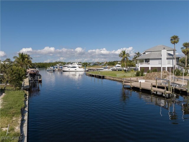 water view with a dock