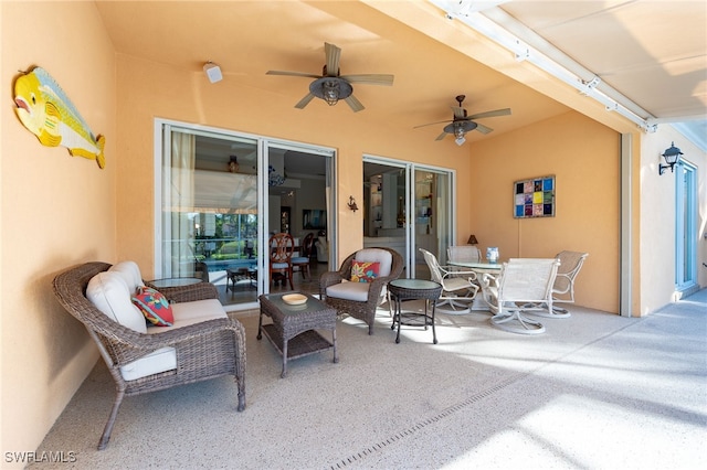 view of patio / terrace with ceiling fan