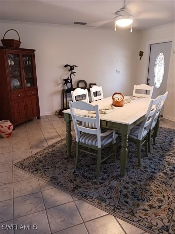 view of tiled dining room