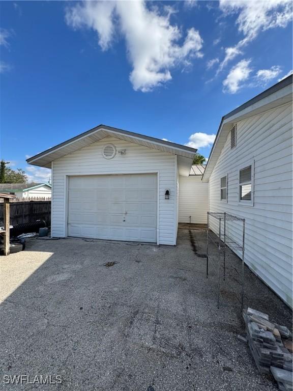 view of garage