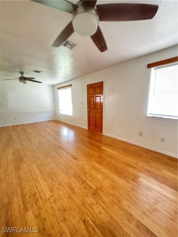 empty room featuring light wood-type flooring