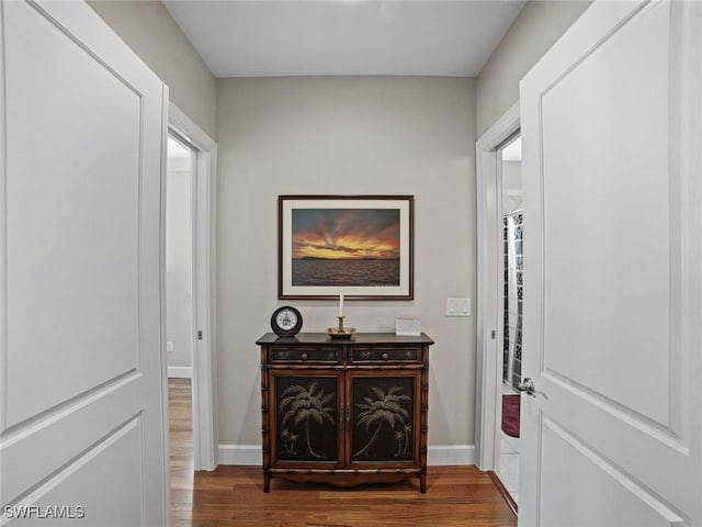 hallway featuring hardwood / wood-style flooring