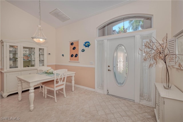 foyer entrance with crown molding