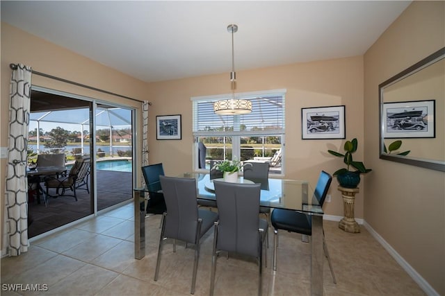 view of tiled dining room