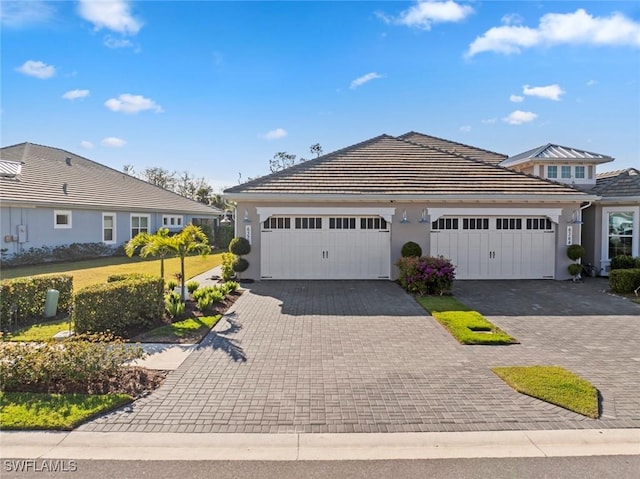 view of front of house with a garage