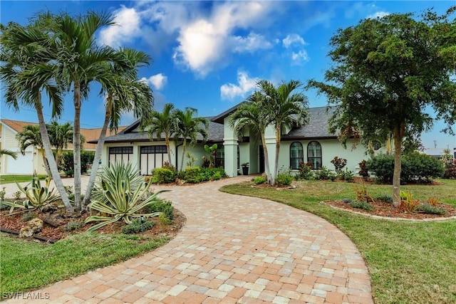 view of front of home with a front yard