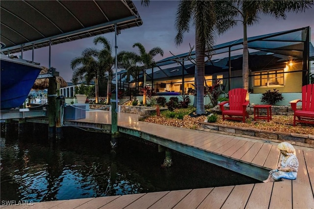 dock area featuring a lanai