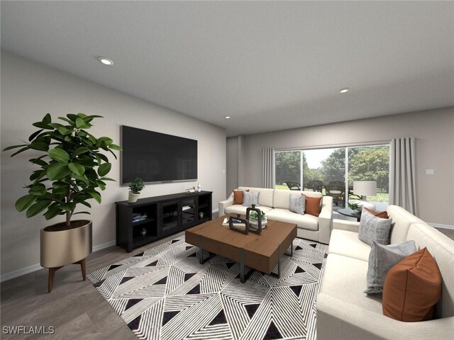 living room featuring hardwood / wood-style floors