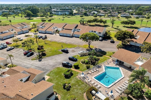 drone / aerial view with a residential view