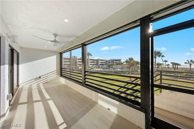 view of unfurnished sunroom