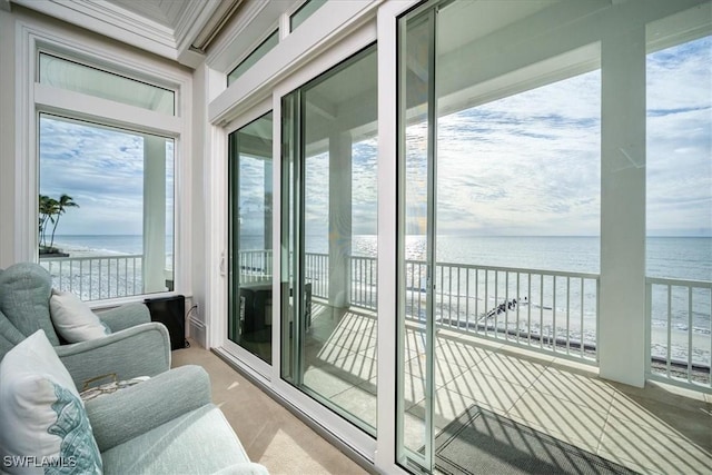 balcony with a water view