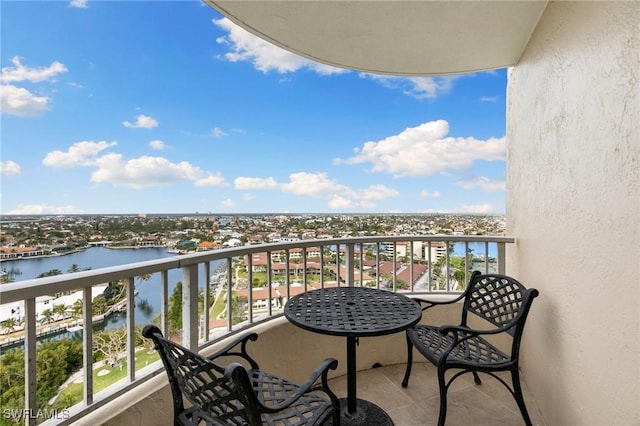 balcony with a water view